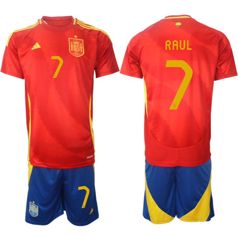 Men 2024-2025 Season Spain home red #7 Soccer Jersey->spain jersey->Soccer Country Jersey